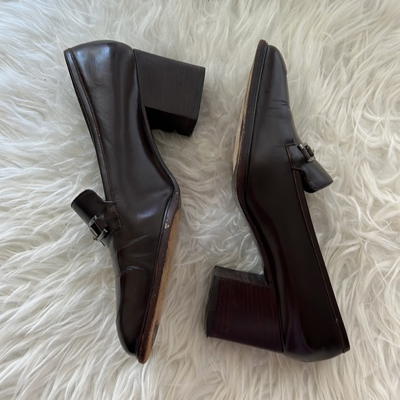 Gucci leather dark brown heels / shoes 7.5 - Picture 3 of 7